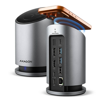 USB-C Multiport Dock, W-less Charge,AXAGON HMC-WL9 USB-C Multiport Dock, W-less Charge,AXAGON HMC-WL9