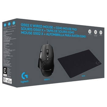 Combo Logitech G502 X Black + Pad G240, 991-000489 Combo Logitech G502 X Black + Pad G240, 991-000489