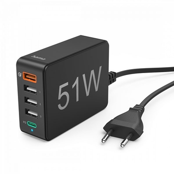 USB Charger 5x, 51W PD/QC3.0, HAMA-201630 USB Charger 5x, 51W PD/QC3.0, HAMA-201630
