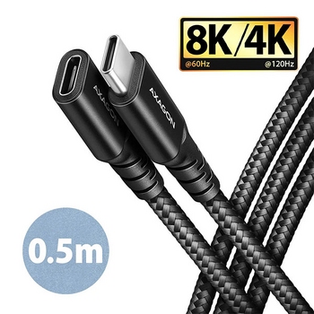 Cable USB3 C-C, M/F, 8K, 0.5m,AXAGON BUCM32-CF05AB